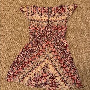 Free People Burgundy and Cream Floral Dress